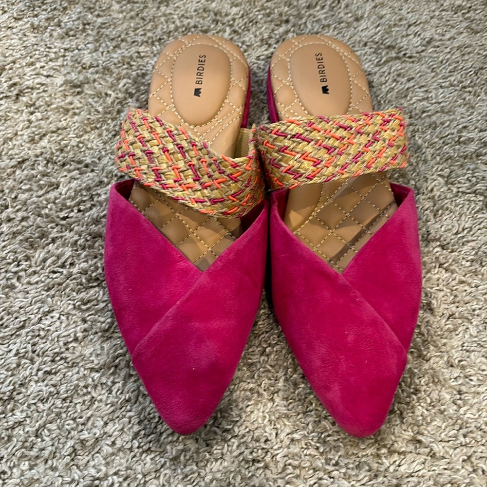 Birdies Swan Pink Suede Raffia Band
